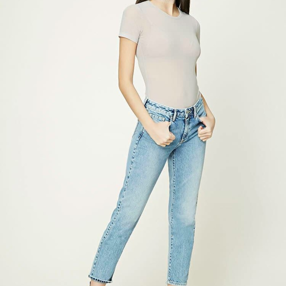Forever 21 light grey mesh bodysuit NWT S - Picture 2 of 4